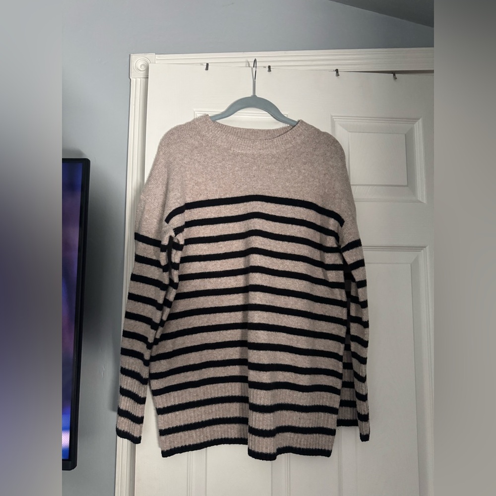 stripped oversized sweater